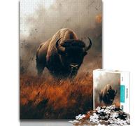 Puzzles Wild Buffalo pour Adolescents 1000 pièces, Aidez Le Cerveau à exercer des Jouets addictifs pour cultiver la Patience, Jeu de défi Unique (75x50cm)