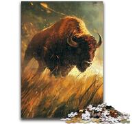 Puzzles Wild Buffalo pour Adolescents, Aidez Le Cerveau à exercer des Jouets addictifs pour cultiver la Patience Une œuvre d'art (38x26cm)