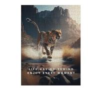 Puzzles Wild Moment Cheetah's Sprint Puzzles pour Adultes, Jouets Anti-Stress, Modèles À Assembler, Parfaits comme Cadeaux pour Toute La Famille 52x38cm/1000pcs