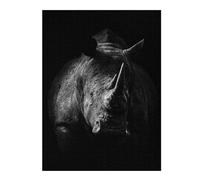 Puzzles Wild Rhinoceros Poster Puzzles pour Adultes - Jeu Manuel - Défi Difficile - Idéal comme Cadeau pour Toute La Famille 1000pcs(52x38cm)