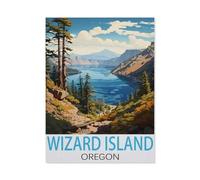 Puzzles，Wizard Island, Oregon，Adultes Puzzle en Papier, Décoration De La Maison Moderne pour Le Salon-1000 Pièces（38x26cm）-J59