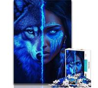 Puzzles Wolf Girl pour Adultes et Adolescents, 1 000 pièces, Aide Le Cerveau à exercer des Jouets addictifs pour cultiver la Patience Une œuvre d'art (50x75cm)