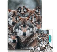 Puzzles Wolf Pack 1000 pièces pour Adultes, Difficiles à compléter mais Amusants et Humoristiques, décoration d'intérieur et Cadeaux Uniques 38x26cm