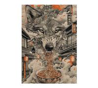 Puzzles Wolf Ramen Noodles Japan Puzzles pour Adultes, Jouets Anti-Stress, Modèles À Assembler, Parfaits comme Cadeaux pour Toute La Famille 38x26cm/1000pcs