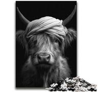 Puzzles Yak Noir et Blanc pour Adolescents, 1000 pièces, Jeu de réflexion, décoration Murale, Cadeaux d'anniversaire et de Noël Uniques (38x52cm)
