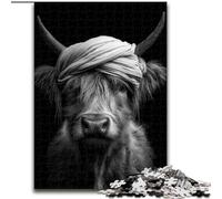 Puzzles Yak Noir et Blanc pour Adolescents, 1000 pièces, Jeux de détente pour renforcer l'amour Entre Couples (50x75cm)
