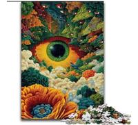 Puzzles Yeux Colorés pour Adultes et Adolescents, Séjournez chez Vous, Chaque Pièce Est Unique - Jeu Familial Amusant et Défi (26x38cm)