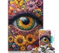 Puzzles Yeux de Fleurs 1000 Pièces pour Adolescents, Cadeaux, Jeu de Quiz, Décoration Murale, Cadeaux Uniques d'anniversaire et de Noël 38x26cm