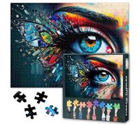 Puzzles yeux de papillon, puzzle yeux de koï pour adultes, 1000 pièces, puzzle abstrait œil en verre, puzzle avec images cachées, activité familiale 68 x 40 cm