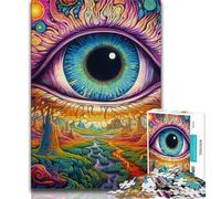 Puzzles Yeux Psychédéliques 1000 Pièces pour Adultes, Jeu Éducatif Difficile à Réaliser, mais Amusant et Humoristique pour Anniversaire (38x26cm)