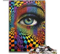 Puzzles Yeux Psychédéliques 2000 Pièces pour Adolescents, Jeu de Réveil et de Famille, Cadeau d'anniversaire, Décoration Murale 70x100cm