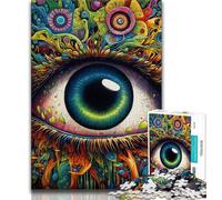 Puzzles Yeux Psychédéliques pour Adultes 1000 Pièces, Difficiles à Compléter, mais Amusants et Humoristiques, Décoration et Cadeaux Uniques pour la Maison (38x26cm)