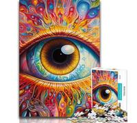 Puzzles Yeux Psychédéliques pour Adultes et Adolescents 1000 Pièces, Aidez Le Cerveau à Exercer des Jouets Addictifs pour Cultiver la Patience Une Œuvre d'art 38x26cm