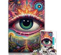 Puzzles Yeux psychédéliques pour Adultes et Adolescents, Jouets addictifs pour la décoration de la Maison (38x26cm)