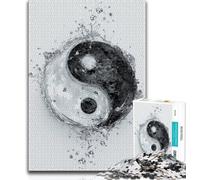 Puzzles Yin et Yang Noir et Blanc pour Adultes 1000, Aidez Le Cerveau à exercer des Jouets addictifs pour cultiver la Patience Une œuvre d'art 38x26cm