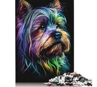 Puzzles Yorkshire Terrier Chien Puzzle Adulte 1000 Puzzle Bois pour Adultes Enfants Excellent Cadeau pour Adultes 75x50cm