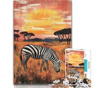 Puzzles Zèbre Africain pour Adultes 1000 Puzzles, Aidez Le Cerveau à Exercer des Jouets Addictifs pour Cultiver la Patience Interaction Parent-Enfant 38x26cm