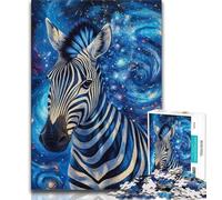 Puzzles Zèbre Ciel Étoilé 1000 Pièces pour Adolescents, Aidez Le Cerveau à Exercer des Jouets Addictifs pour Cultiver la Patience Jeu de Défi Unique (38x26cm)