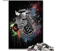 Puzzles Zèbre colorés pour Adultes, 1000 pièces, Jeu Stimulant et Jeu Familial, Collection d'artistes, Beaux-Arts pour Les 14 Ans et Plus (50x75cm)