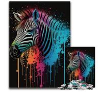 Puzzles Zèbre Colorés pour Adultes 1000 Puzzles Difficiles pour Adultes Jeu Familial Créatif et Décoration d'Intérieur, Cadeau de Noël Parfait pour Les Adolescents 26x38cm/10,23x14,96 Pouces