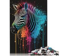 Puzzles Zèbre Colorés pour Adultes 500 Pièces Puzzles Difficiles, Puzzle Impossible pour Les 18 Ans et Plus 500 Pièces (52x38cm)
