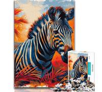 Puzzles Zèbre de la Jungle pour Adolescents, Jeu Stimulant et Jeu Familial avec pièces entièrement emboîtables de Formes aléatoires 38x26cm