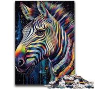 Puzzles zèbres colorés pour Adolescents, 1 000 pièces, Jeux Amusants, Chaque pièce est Unique - Jeu Familial Stimulant (50 x 75 cm)
