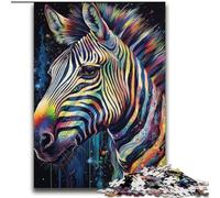 Puzzles zèbres colorés pour Adultes, Anti-Stress, pour Passer Le Temps à la Maison, avec Affiche et fiche de Questions-réponses Assorties (70x100cm)