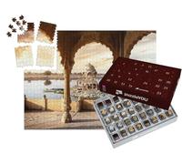 puzzleYOU : Calendrier de l'Avent | « Arches de Pierre et Temples dans Le lac Gadi Sagar à Jaisalmer, Rajasthan, Inde »