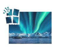 puzzleYOU : Calendrier de l'Avent | « Aurore boréale au-Dessus des Montagnes enneigées de l'archipel des Lofoten, Norvège »