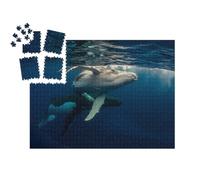 puzzleYOU : Calendrier de l'Avent | « Baleine à Bosse et bébé nageant Juste sous la Surface de l'eau »