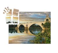 puzzleYOU : Calendrier de l'Avent | « Beau Paysage du Soir du Pont d'Avignon et de la Chapelle Saint-Nicolas sur Le Rhône »