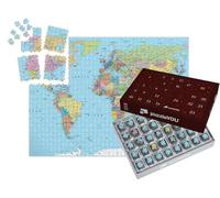 puzzleYOU : Calendrier de l'Avent | « Carte du Monde en Couleur - frontières, Pays, Routes et Villes »