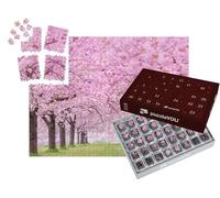 puzzleYOU : Calendrier de l'Avent | « Cerisiers en Fleurs luxuriants, Japon Obuse-Machi, préfecture de Nagano »