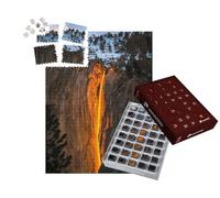puzzleYOU : Calendrier de l'Avent | « Chute de feu de Yosemite au Coucher du Soleil, Californie, États-Unis »
