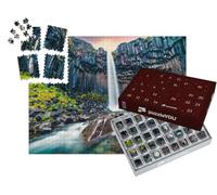 puzzleYOU : Calendrier de l'Avent | « Chute d'eau Svartifoss au Lever du Soleil, Skaftafell, Islande »