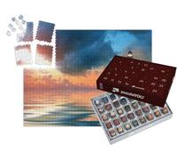 puzzleYOU : Calendrier de l'Avent | « Coucher de Soleil au Phare par mer Calme »