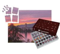 puzzleYOU : Calendrier de l'Avent | « Coucher de Soleil avec Vue sur Montreux et Le lac Léman, Suisse »
