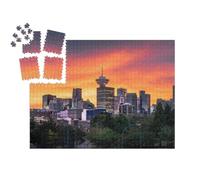 puzzleYOU : Calendrier de l'Avent | « Coucher de Soleil coloré derrière la Ligne d'horizon de Vancouver »