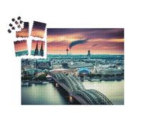 puzzleYOU : Calendrier de l'Avent | « Coucher de Soleil et Nuages en Mouvement sur Cologne, Allemagne »