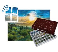 puzzleYOU : Calendrier de l'Avent | « Coucher de Soleil évocateur sur la Vieille Ville et Le Mont des Oliviers de Jérusalem, Israël »