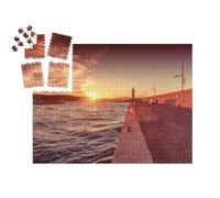 puzzleYOU : Calendrier de l'Avent | « Coucher de Soleil Lumineux et coloré, Phare de Saint-Tropez, France, Cote d Azur, Provence »