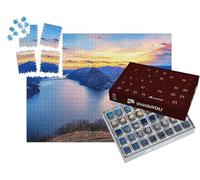 puzzleYOU : Calendrier de l'Avent | « Coucher de Soleil sur Le lac de Lugano dans Les Alpes suisses »
