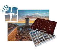 puzzleYOU : Calendrier de l'Avent | « Coucher de Soleil sur Le Phare de Kermorvan sur la côte Bretonne près de Brest »
