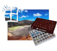 puzzleYOU : Calendrier de l'Avent | « Cratère de Volcan avec Son lac Vert près d'El Golfo, île de Lanzarote, Espagne »