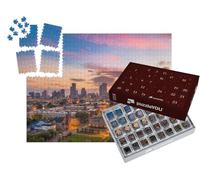 puzzleYOU : Calendrier de l'Avent | « Crépuscule sur la Ligne d'horizon de la Nouvelle-Orléans, Louisiane, États-Unis »