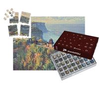 puzzleYOU : Calendrier de l'Avent | « dans Le Style de Paul-Cezanne - Temple Pura Luhur Uluwatu, Bali, Indonésie »