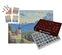 puzzleYOU : Calendrier de l'Avent | « dans Le Style de Paul-Cezanne - Watzmann avec église Maria Gern - Collection de Puzzles Artistes & Tableaux »