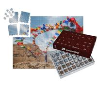 puzzleYOU : Calendrier de l'Avent | « des Drapeaux de Mantras tibétains typiquement colorés flottent dans Le Vent, Tibet »