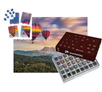 puzzleYOU : Calendrier de l'Avent | « des montgolfières colorées survolent DOI Luang Chiang Dao en Thaïlande »